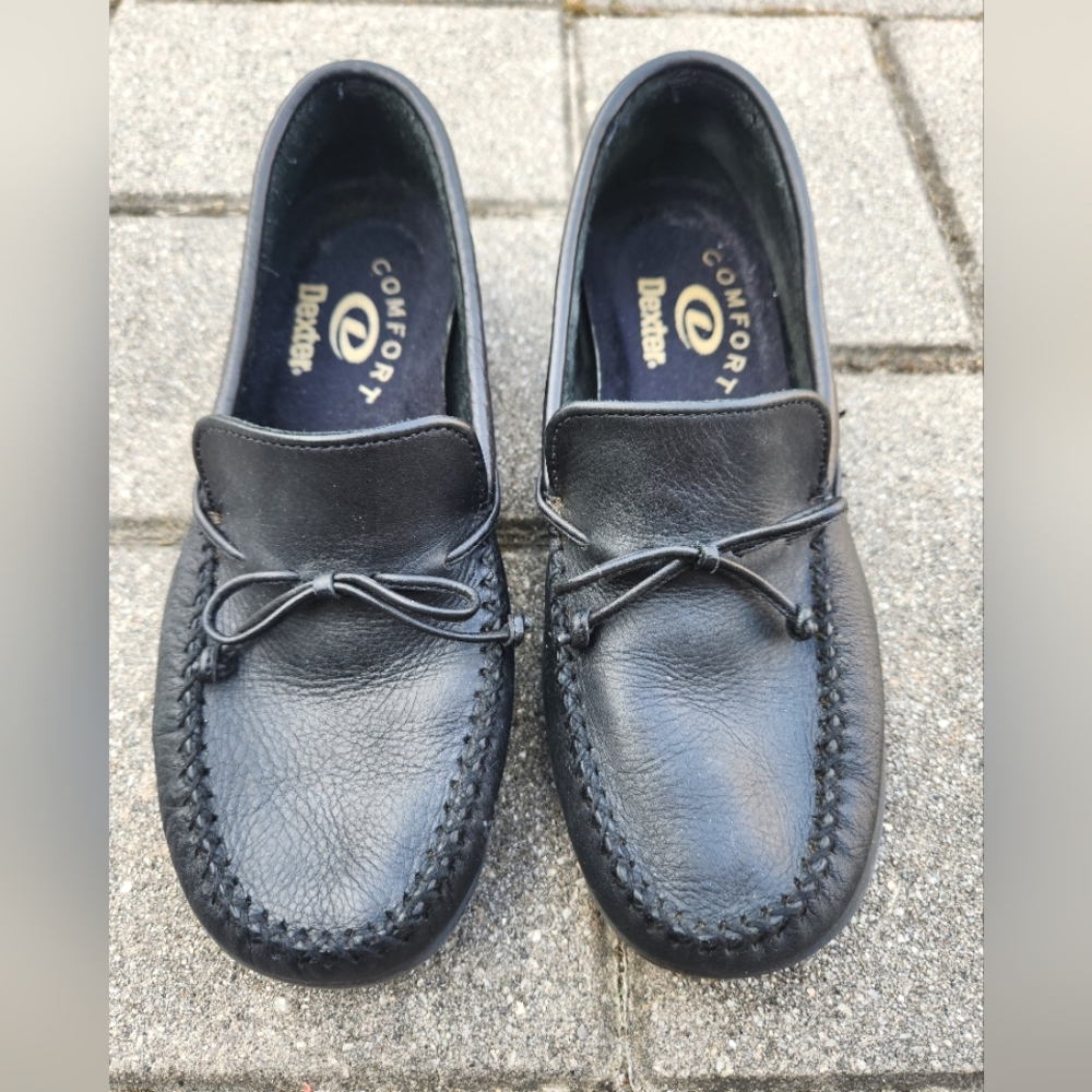 Dexter Black Tumbled Leather Comfort Moccasin Loafers